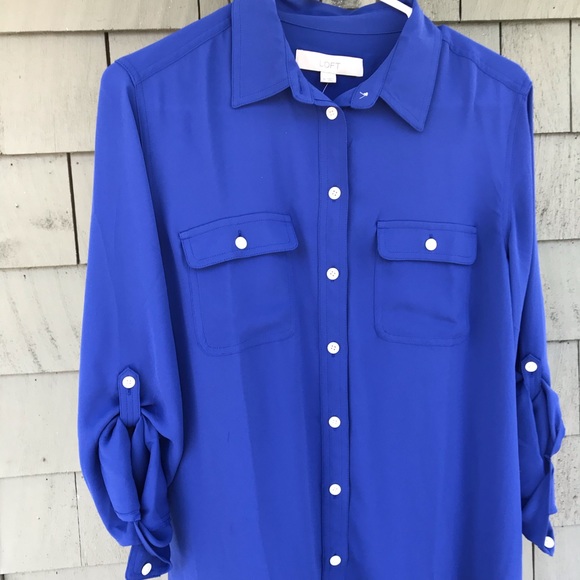 LOFT Tops - Loft blouse blue size medium